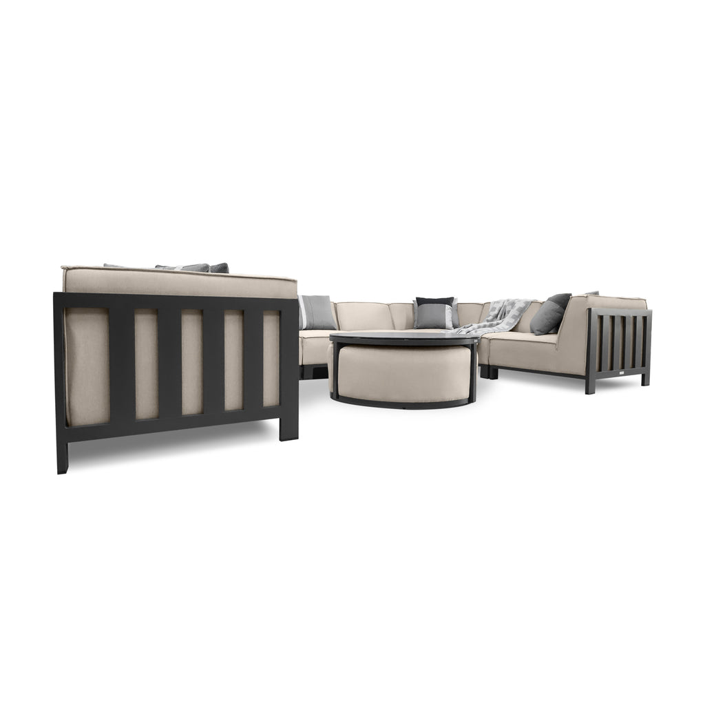 Maze Outdor-Palma Large U-Shaped Sofa Set with round coffee table