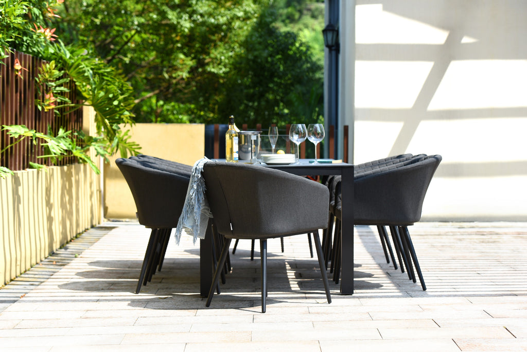 charcoal outdoor 8 Seat Dining Set With Fire Pit Table dubai uae