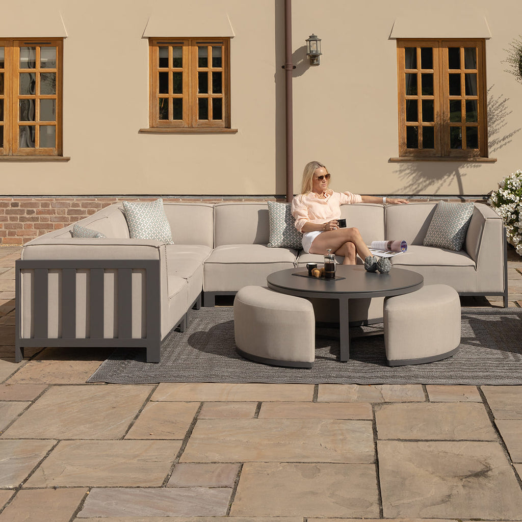 Maze Outdoor-Palma Medium Corner Sofa Set with square coffee table