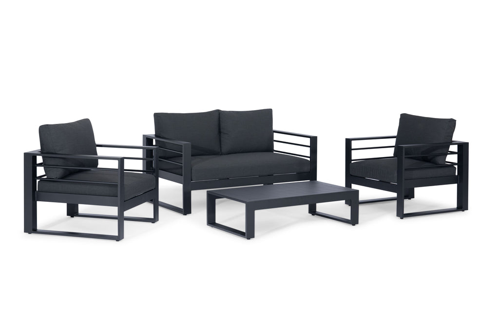 black 4 Seat outdoor Sofa Set dubai no background
