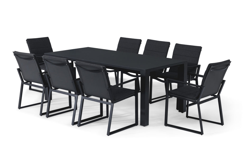 black 8 Seat outdoor Dining Set dubai front