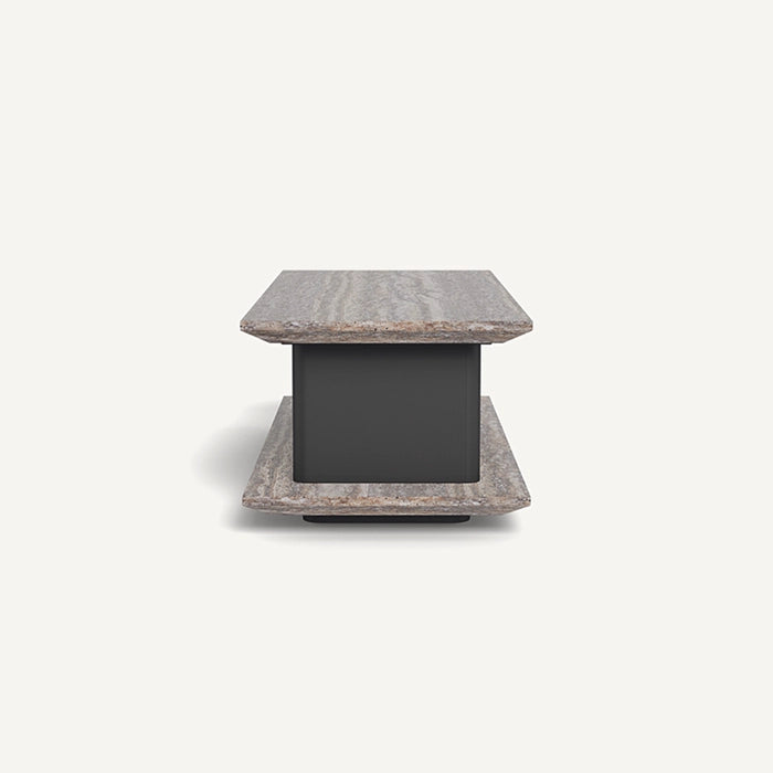 SAINT TROPEZ STONE RECTANGLE SIDE TABLE