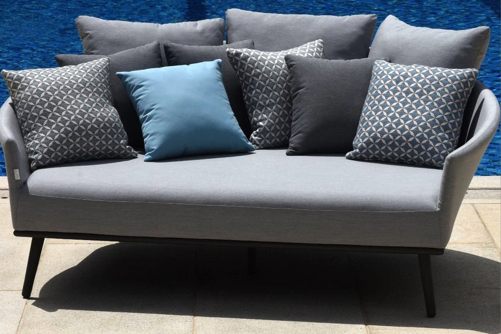 dark grey charcoal Ark outdoor Daybed dubai uae with pillows