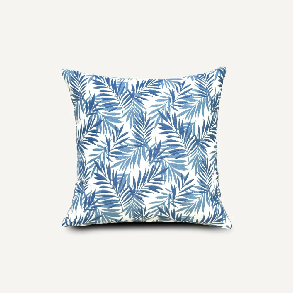 Blue Leaf Pattern Outdoor Cushion