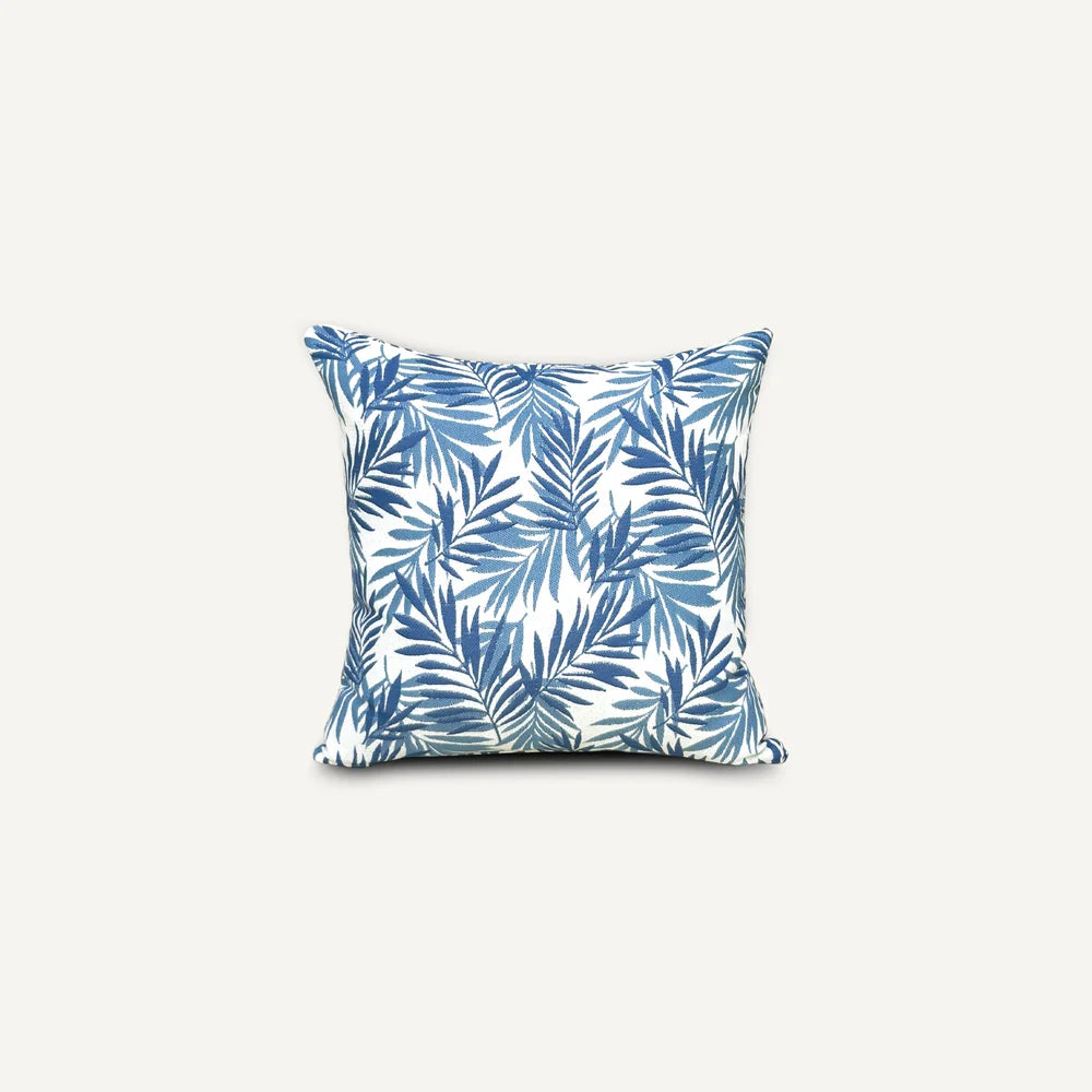 Blue Leaf Pattern Outdoor Cushion