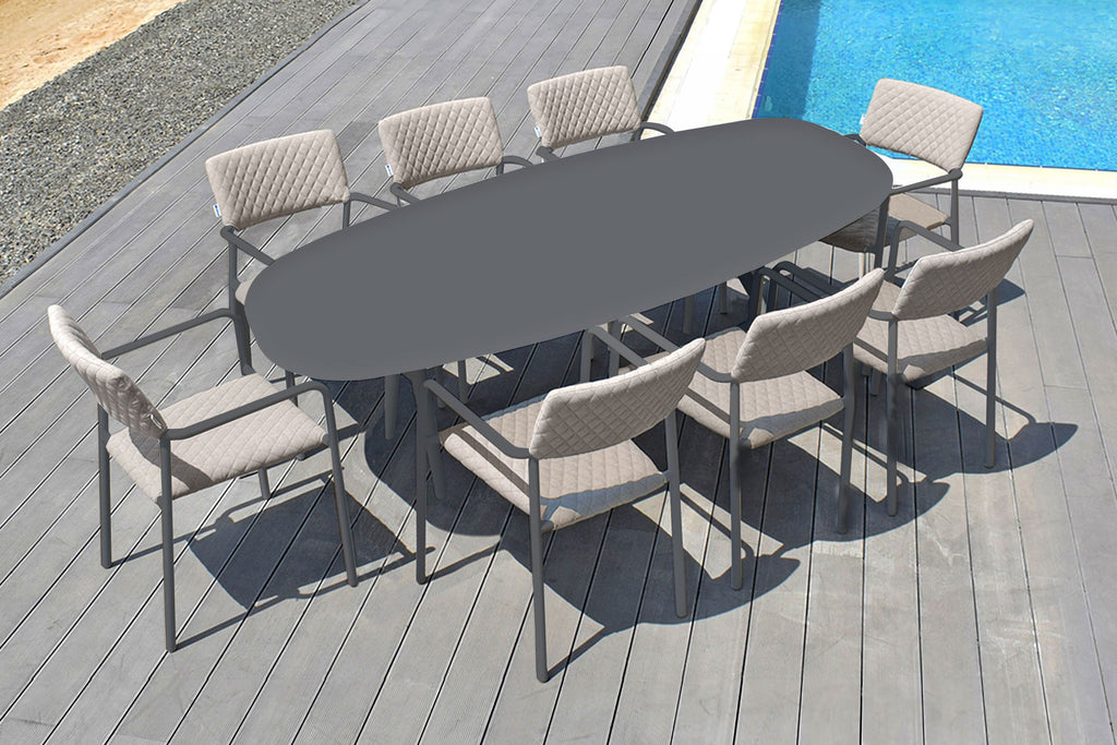 Maze Outdoor Fabric - Bliss 8 Seat Oval Dining Set