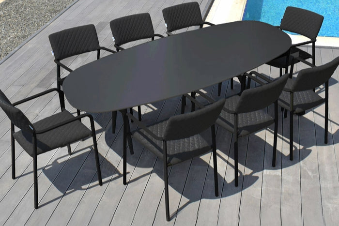 black Bliss 8 Seat Oval outdoor Dining Set dubai uae