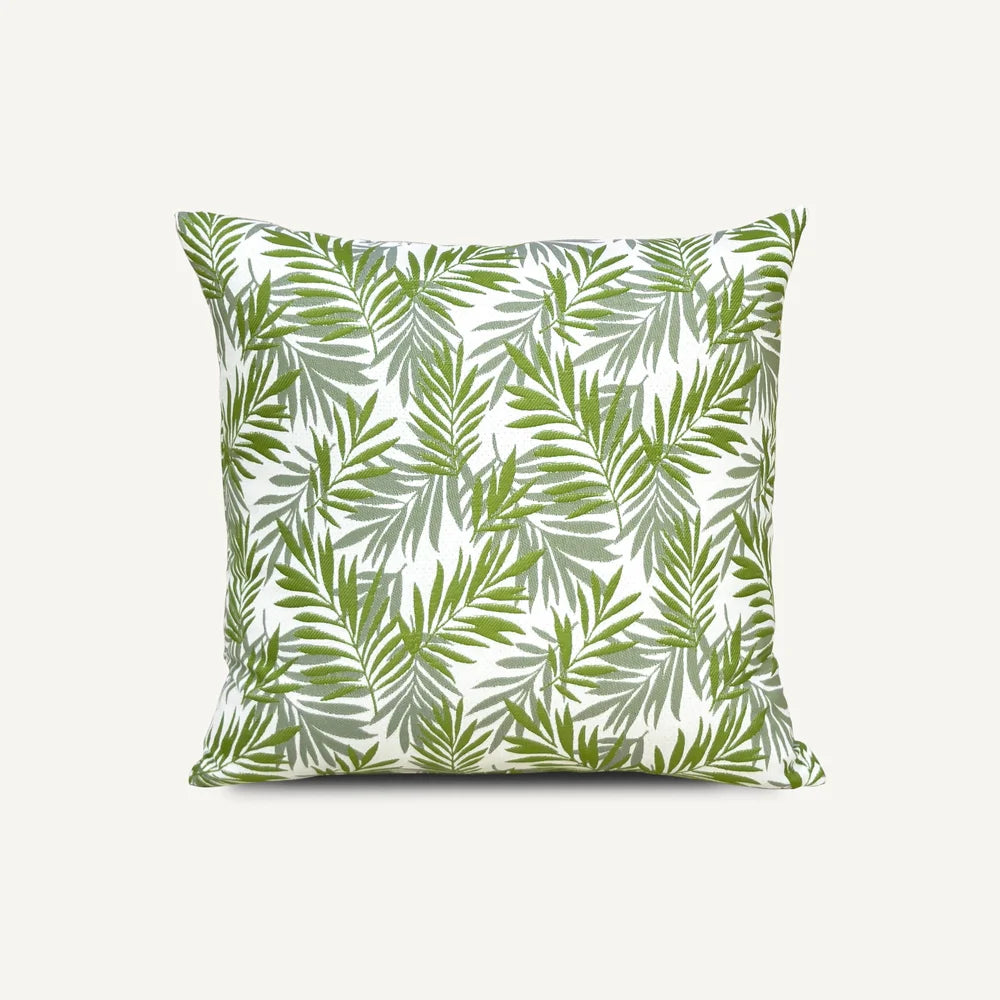 Green Leaf Pattern Outdoor Cushion