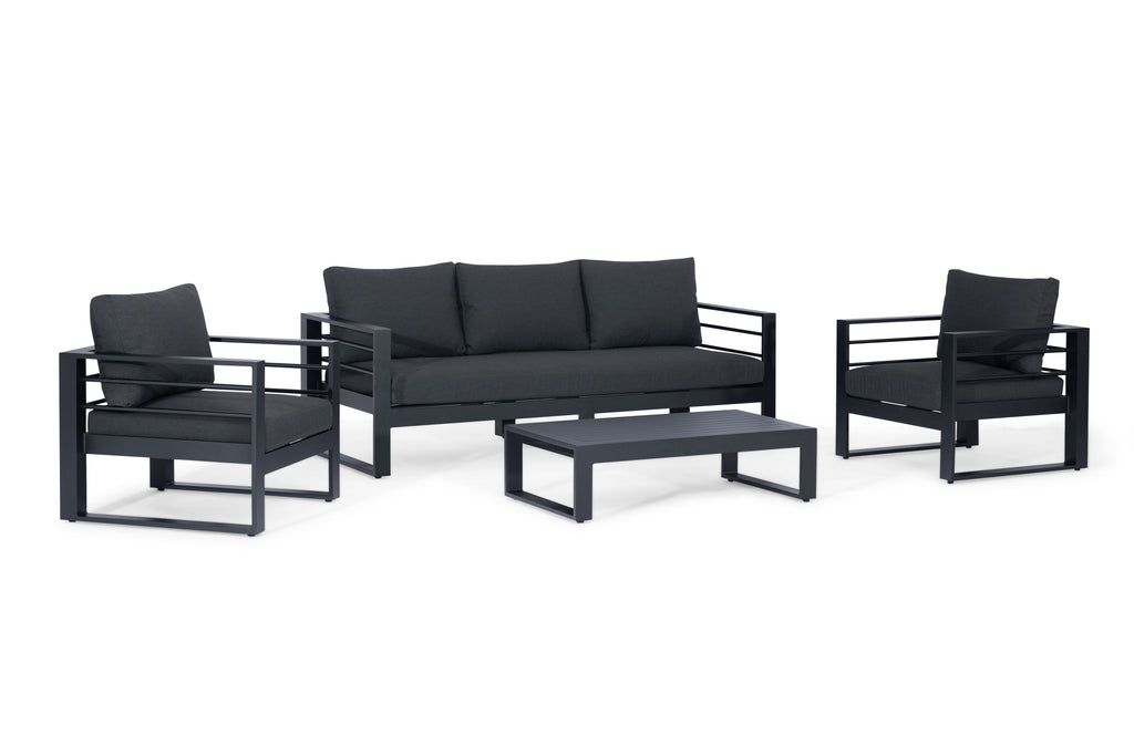 black 5 Seat outdoor Sofa Set dubai black background view