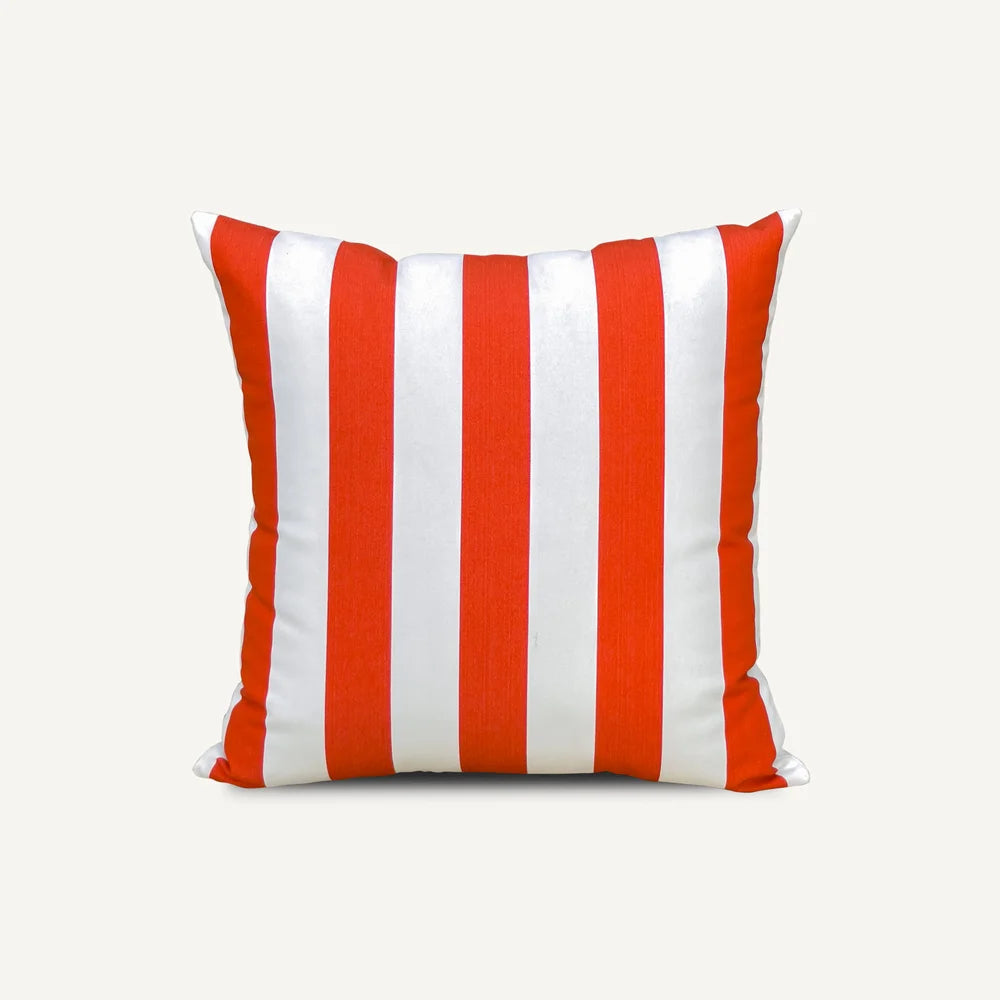 Orange Stripe Pattern Outdoor Cushion